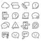 Message Related Vector Line Icons.