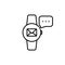 Message on Smart Watch Line Icon. Smartwatch Notification Linear Pictogram. Communication Mail Envelope Outline Icon on