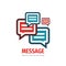 Message speech bubbles communication logo design, consulting sign. Social media logo symbol