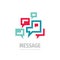 Message speech bubbles communication logo design, consulting sign. Social media logo symbol