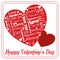 Message of white love on Valentine`s special heart Day