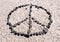 Messages in the desert. Peace sign