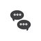 Messages speech bubbles icon vector, filled flat sign, solid pictogram isolated on white.