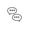 Messages speech bubbles line icon, outline vector sign, linear style pictogram isolated on white