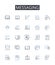 Messaging line icons collection. Chatting, Correspondence, Communicating, Texting, Emailing, Interacting, Exchanging