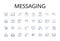 Messaging line icons collection. Chatting, Correspondence, Communicating, Texting, Emailing, Interacting, Exchanging