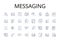 Messaging line icons collection. Chatting, Correspondence, Communicating, Texting, Emailing, Interacting, Exchanging