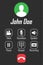 Messenger call display interface keypad for smartphone. Vector illustration