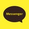 Messenger chat app icon - brown speech bubble on yellow background