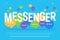 Messenger concept vector illustration of big letters with colour speech bubbles