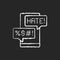 Messenger cyberbullying chalk white icon on black background