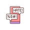 Messenger cyberbullying RGB color icon