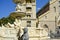 Messina Cathedral on the Mediterranean island of Sicily, Italy. Reclining marble figures and a sphinx highlight the Fountain of Or