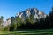 Messnerin - A clear view on Messnerin, Alpine mountain in Austria. There is a lush pasture at the foothill.