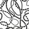 Messy black and white beads necklaces and bracelets, seamless pattern, vector