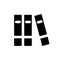 Messy bookshelf black glyph ui icon