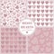 Messy hearts pink and white love valentines day romantic seamless pattern set