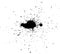 Messy ink blot, black drops on white background. Vector illustration