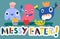 MESSY MONSTERS FOOD IN FASHION COOKS EATERS CHEF CAKE JELLY CRITTER CREATURE MESSY EATERS SLOGAN GRAPHIC