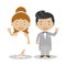 Mestizo newlywed couple in cartoon style Vector illustration