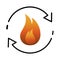 Metabolic processes icon Fire with arrows rotation