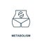 Metabolism line icon. Monochrome simple Metabolism outline icon for templates, web design and infographics