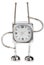 Metal alarm-clock on a white background