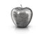 Metal Apple - 3D illustration of an apple fruit made of metal, steel or iron, respecting the texture pattern of a natural apple