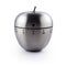 Metal apple kitchen timer on white background