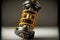 Metal Auto Parts Car Shock Absorber on Blurred Background