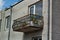 Metal balcony with flowers