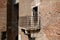 Metal balcony mounted in the wall of the Castelvecchio, Verona