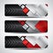 Metal banner set with carbon background