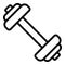 Metal barbell icon, outline style