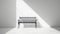Metal Bench In White Room: Realistic Portrayal Of Light And Shadow
