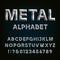 Metal Beveled Font. Vector Alphabet.
