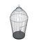 Metal bird cage on white background. 3d rendering