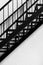 Metal black stair architecture white wall background