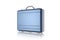 Metal blue briefcase isolated on the white
