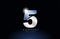 metal blue number 5 five logo company icon design