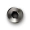 Metal bolt or screw head, steel hexagon rivet. Silver or chrome shiny cap or screwhead vector illustration. Round small