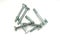 Metal bolts, iron bolts, wood bolts, isolated on a white backgro