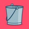 Metal bucket icon, sign or symbol for app.