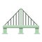 Metal cable bridge icon, cartoon style