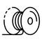 Metal cable coil icon, outline style