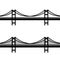 Metal cable suspension bridge black symbol