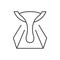 Metal casting line outline icon