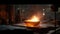 Metal casting process in foundry , Ai Generated Image