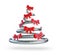 Metal Christmas tree 3D rendering,