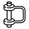 Metal clamp icon, outline style